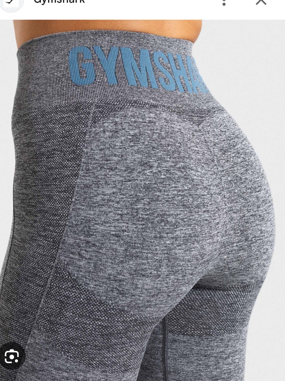 Gymshark Charcoal Marl High-Waist Cycling Shorts with Teal Logo